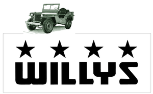 Jeep - WILLY'S name with Stars Logo Decal