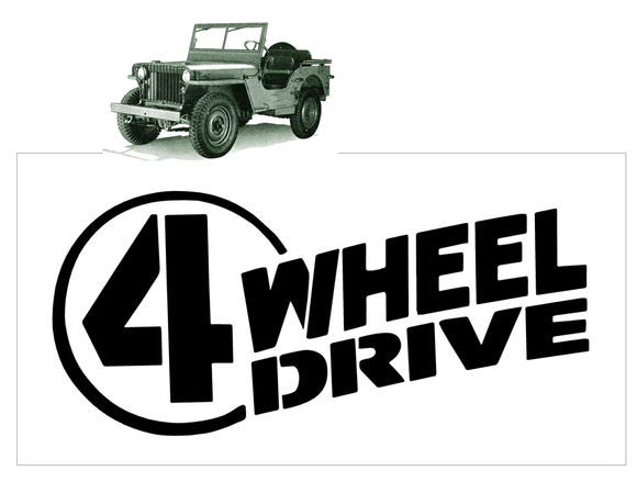 Jeep - WILLY'S - 4 Wheel Drive Logo Decal