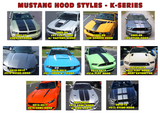 2010-12 Mustang Lemans - Dual Hood - Racing Stripe Decal Kit - No Hood Scoop - Graphic Express Automotive Graphics