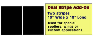 Mustang Lemans Dual Racing Stripe Decal Add On - 2 Stripes 13" X 18"