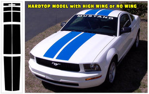 2005-09 Mustang Lemans 10 Piece Racing Stripes Decal - High or No Wing - Hardtop