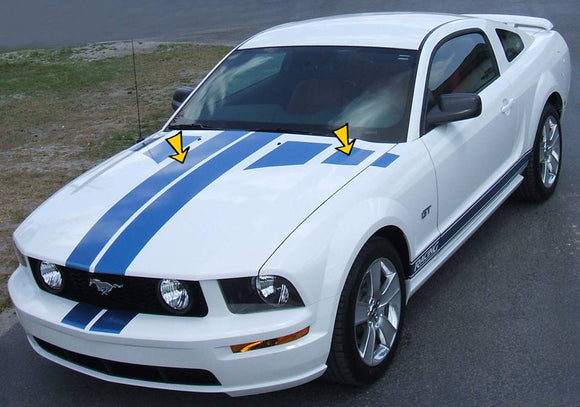 2005-09 Mustang Dual Hood Stripes with Faders (narrow) Stripe Decal Kit