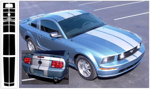 2005-09 Mustang Lemans 20 Piece Racing Stripes Decal - High or No Wing - Hardtop