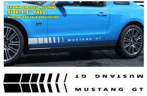 Mustang GT Lower Rocker Fader Stripe Decal - Block Style