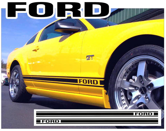 2005-12 Mustang Lower Rocker Stripe Decal - Ford Name