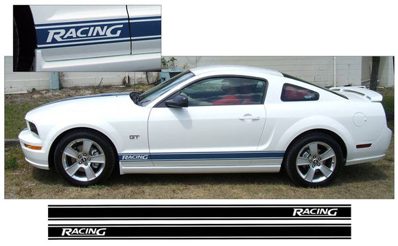 2005-14 Mustang Rocker Side Stripe Decal Kit - Racing Name