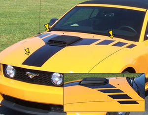 2005-09 Mustang Shaker Solid Nose Fader Stripe Decal Kit