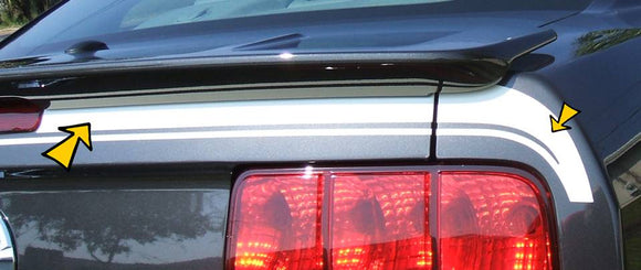 2005-09 Mustang Trunk Lid Stripe Decal - Low Wing Models