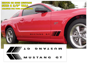 Mustang GT Lower Rocker Fader Stripe Decal Kit - Mustang GT Name