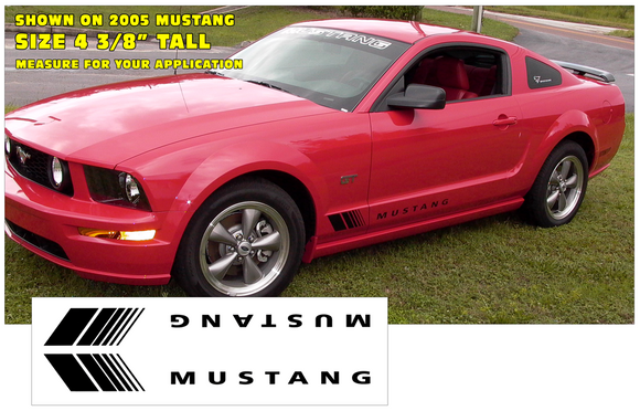 Mustang Lower Rocker Fader Stripe Decal Kit - Mustang Name