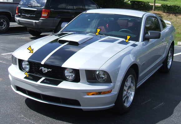 2005-09 Mustang Boss Style Hood Stripes and Fader Decals