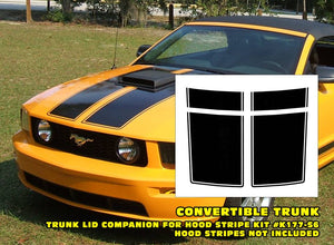 2005-09 Mustang Dual Trunk Stripe Decal - K177 Hood - Convertible Model