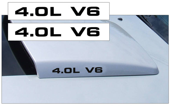 2005-09 Mustang Hood Scoop Decal Set - 4.0L V6 Name
