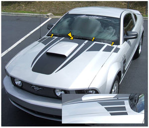 2005-09 Mustang Hood Bulge with Spears and Faders Decal Kit