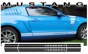 2010-14 Mustang Lower Rocker Side Stripe Decal Kit - Mustang Name (Factory)