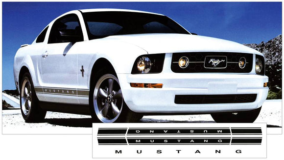 2005-09 Mustang Lower Rocker Stripe Decal Kit - Mustang Name (Factory)