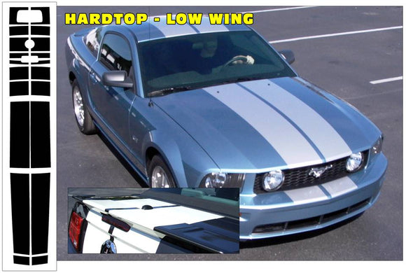 2005-09 Mustang Lemans 20 Piece Racing Stripe Decal Kit - Low Wing - Hardtop