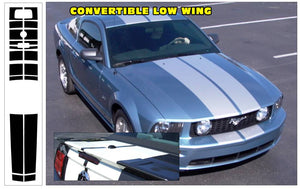 2005-09 Mustang Lemans 20 Piece Racing Stripe Decal Kit - Low Wing - Convertible