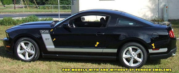 2010-12 Mustang Boss Style Side L-Stripes Decal with 302 Numeral