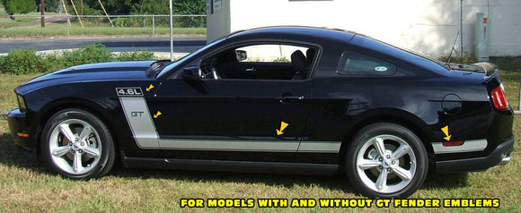 2010-12 Mustang Boss Style Side L-Stripes Decal with 4.6L Numeral