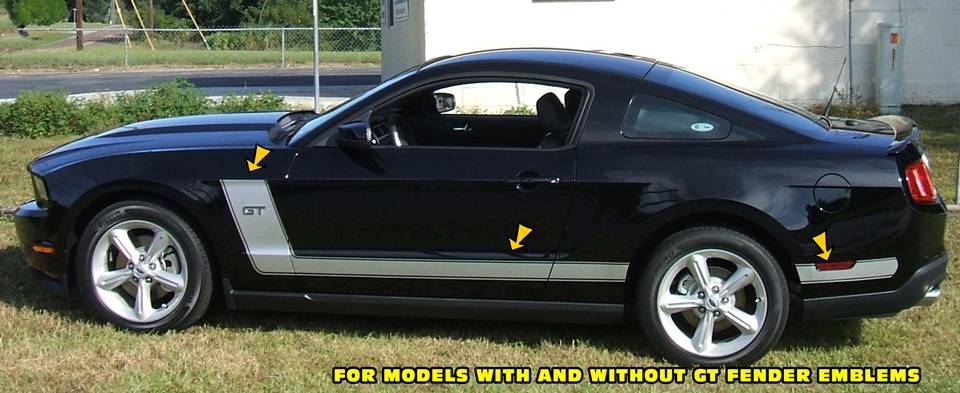 Black Fender Emblems With Blue Dot For 2011-2014 Mustang GT 5.0 – Pair LH/RH