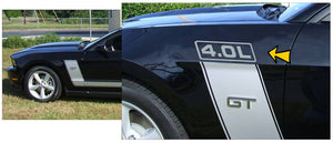 2010 Mustang 4.0L Numeral Decal Set - for Side L-Stripe Decal Kit