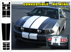 2010-12 Mustang Lemans 22 Piece Racing Stripe Decal - Tapered - Convertible - No Wing - N