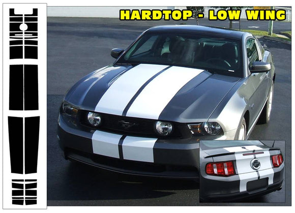2010-12 Mustang Lemans 28 Piece Racing Stripes Decal - Tapered - Hardtop - Low Wing - No Scoop