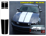 2010-12 Mustang Lemans 8 Piece Racing Stripes Decal - Rounded Corners - Convertible - No Wing - No Scoop