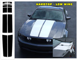 2010-12 Mustang Lemans 12 Piece Racing Stripes Decal - Rounded Corners - Hardtop - Low Wing - No Scoop