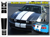 2010-12 Mustang Lemans 24 Piece Racing Stripes Decal - Tapered - Glass Roof - High Wing - No Scoop