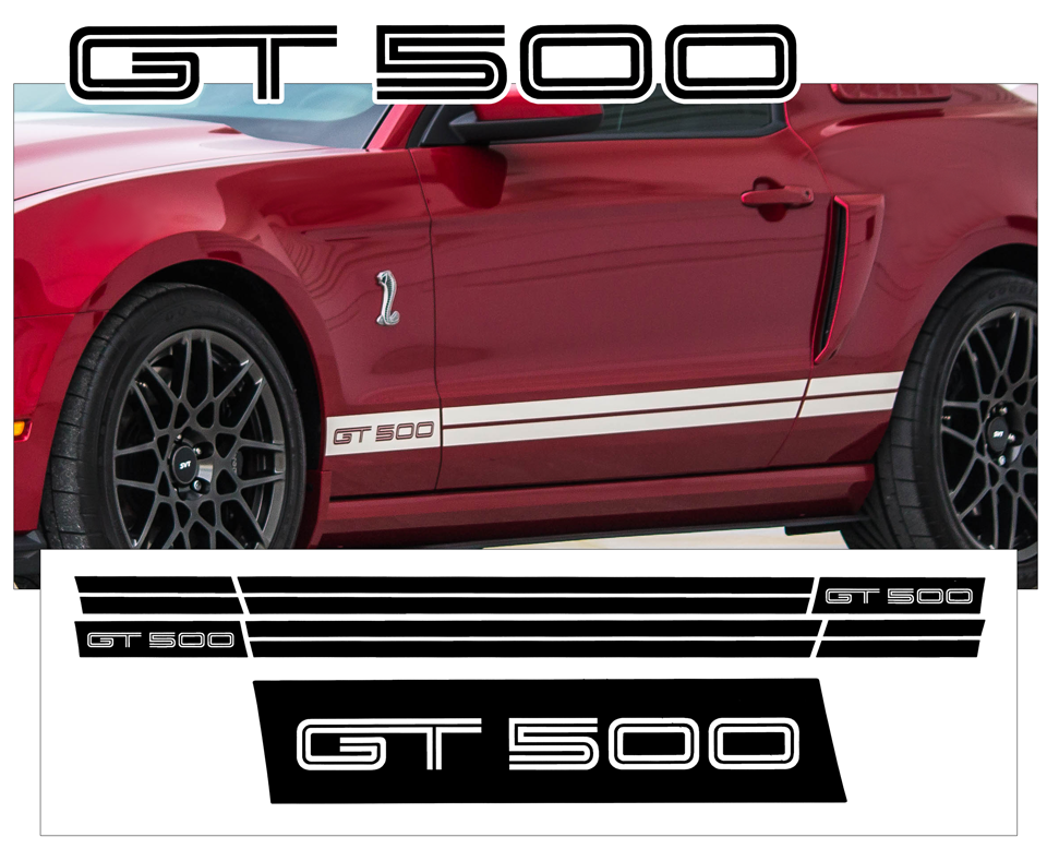 Ford Mustang Modern GT500 Rocker Panel Factory Style Stripes