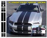 2013-14 Mustang - 10" Straight Lemans Stripes Decal - Hardtop - Low Wing