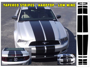 2013-14 Mustang - Tapered Lemans Racing Stripes Decal - Hardtop - Low Wing