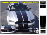 2013-14 Mustang - Tapered Lemans Racing Stripes Decal - Glass Roof - Low Wing