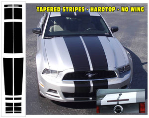 2013-14 Mustang - Tapered Lemans Racing Stripes Decal - Hardtop - No Wing