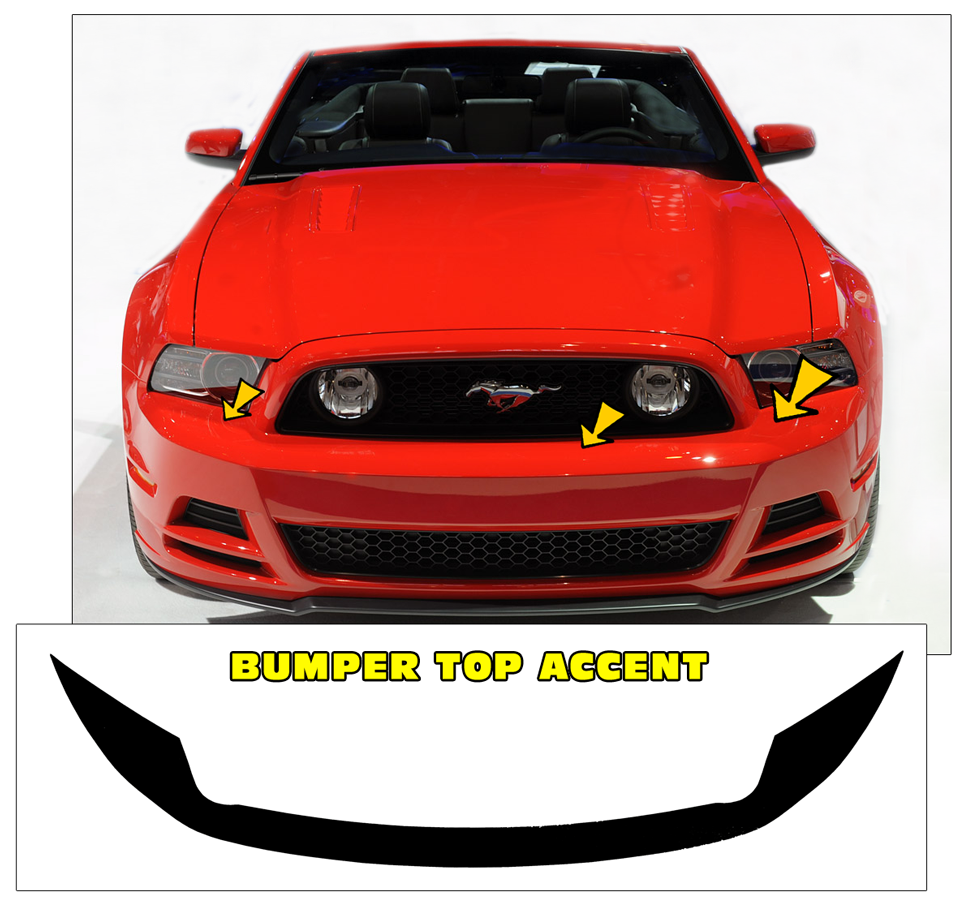 2013-14 Mustang Front Bumper top Accent Stripe Decal | Graphic Express ...