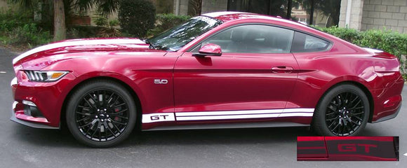 2015-17 Mustang Lower Rocker Stripe Decal with GT name cut out
