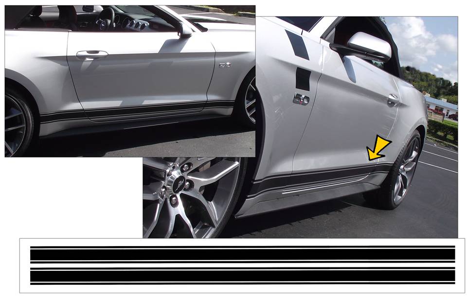 2015-17 Mustang Lower Rocker Stripes Decal
