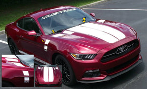 2015-17 Mustang - Dual Hood Stripes Decal - Solid Style and Faders