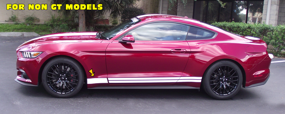 2015-17 Mustang Lower Rocker Stripe Decal - NO DESIGNATION