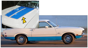 1972 Ford Maverick Sprint Dual Hood Stripes Decal