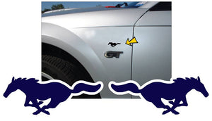 Mustang Solid Pony Decal Set - 1" x 2.5"