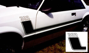 1979-93 Mustang Side L-Stripe Decal Kit - 302 Numeral
