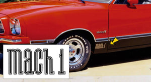 1974-76 Mustang Mach 1 Fender Decal - 3" x 6.75"