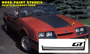 1985-86 Mustang GT Hood Blackout Paint Stencil Kit