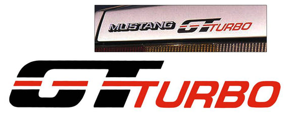 1984 Mustang GT Turbo Fender / Deck Lid Decal - Black / Red Orange