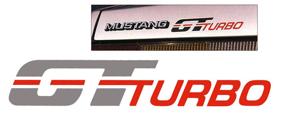 1984 Mustang GT Turbo Fender / Deck Lid Decal - Silver / Red Orange