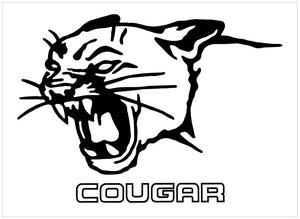 Cougar Head with Cougar Name Decal