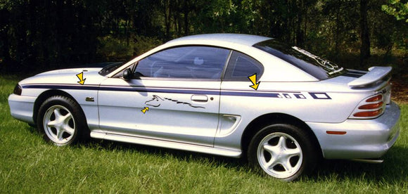 1994-98 Mustang Pony Upper Body Stripe Decal Kit